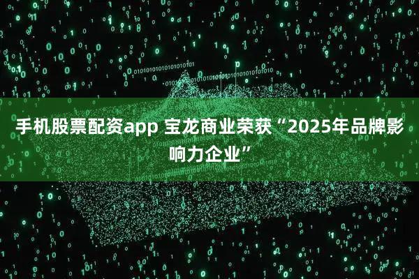 手机股票配资app 宝龙商业荣获“2025年品牌影响力企业”